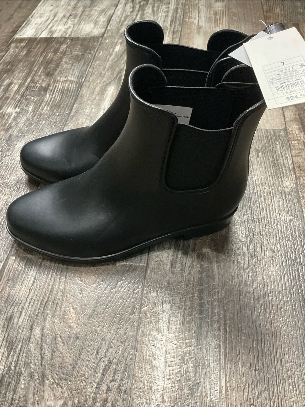 a new day Black Chelsea Rain Boots Size 7 - Picture 9 of 16